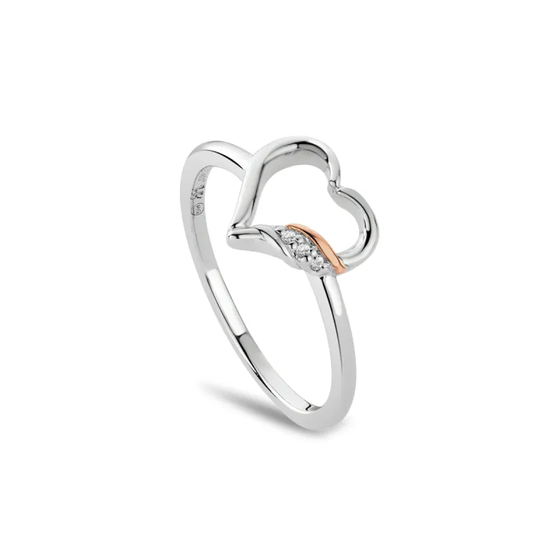 Clogau Past Present Future Heart Silver Ring sold by C.W. Sellors
