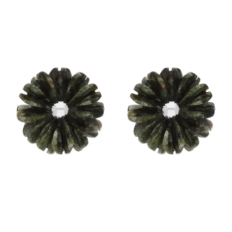 Sterling Silver Preseli Blue Stone Tuberose 10mm Stud Earrings sold by C.W. Sellors