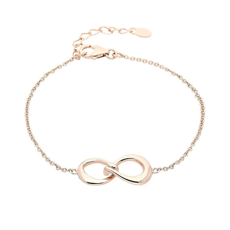 Rose Gold Plated Sterling Silver Infinity Link Bracelet sold by C.W. Sellors