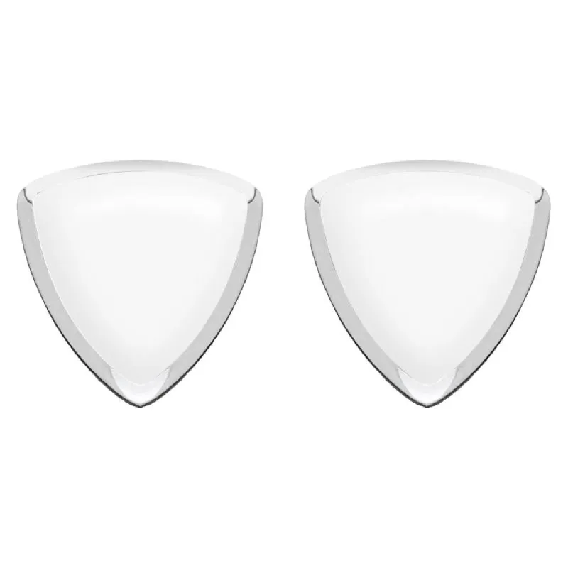 Sterling Silver Bauxite Curved Triangle Stud Earrings sold by C.W. Sellors