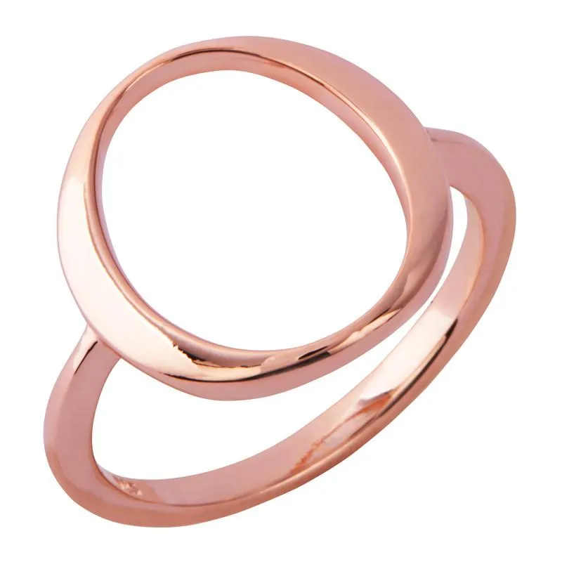 Rose Gold Plated Sterling Silver Open Circle Infinity Ring sold by C.W. Sellors