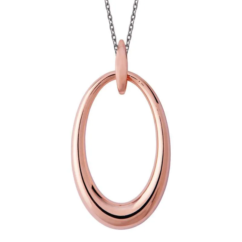 Rose Gold Plated Sterling Silver Open Oval Infinity Necklace sold by C.W. Sellors