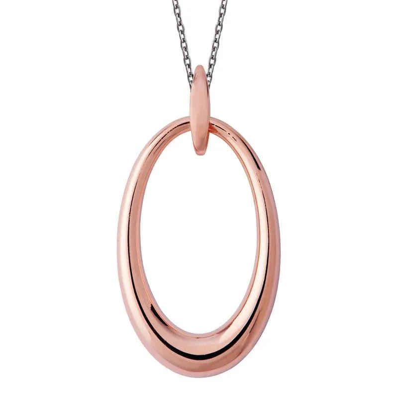 Rose Gold Plated Sterling Silver Open Oval Infinity Necklace sold by C.W. Sellors