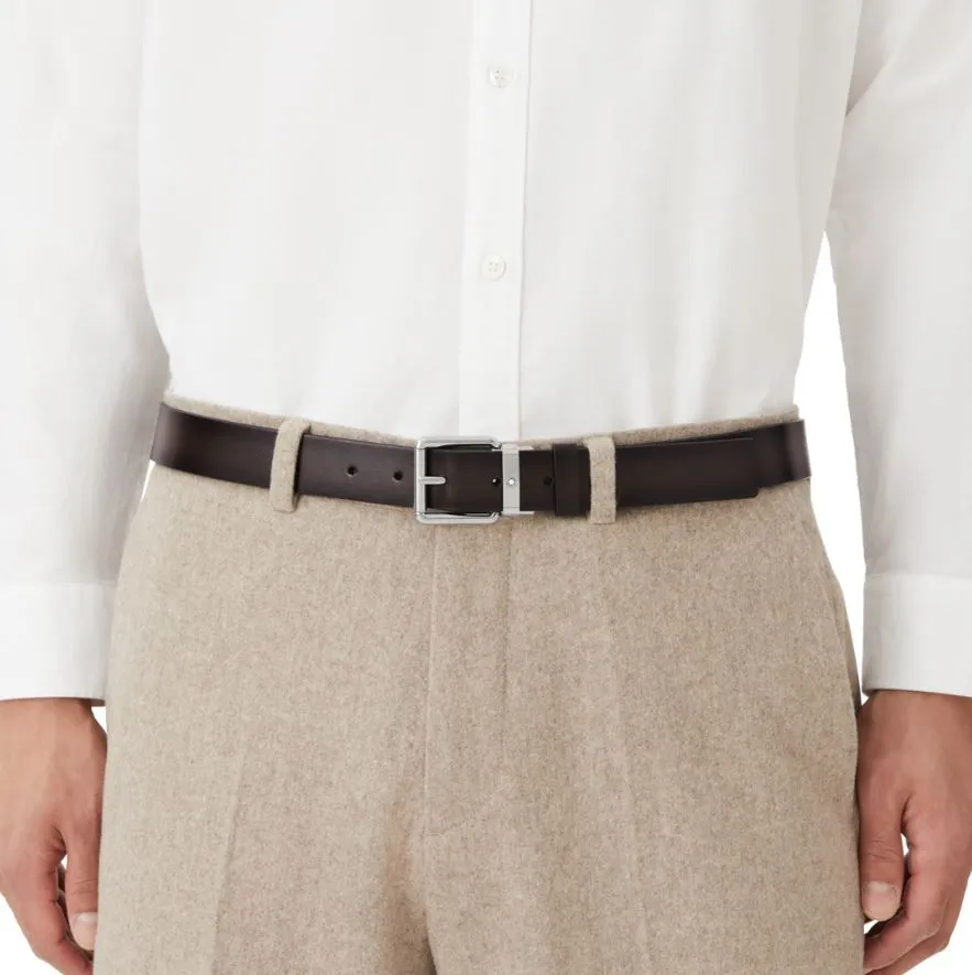 Montblanc 30mm Pin Buckle Vintage Palladium Leather Belt Brown D sold by C.W. Sellors product image thumbnail 3