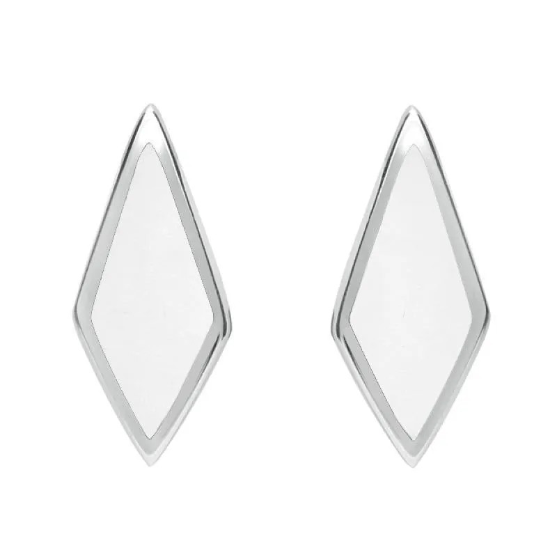 Sterling Silver Bauxite Dinky Diamond Shaped Stud Earrings sold by C.W. Sellors