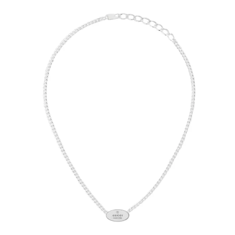 Gucci Trademark Sterling Silver Chain Tag Necklace sold by C.W. Sellors