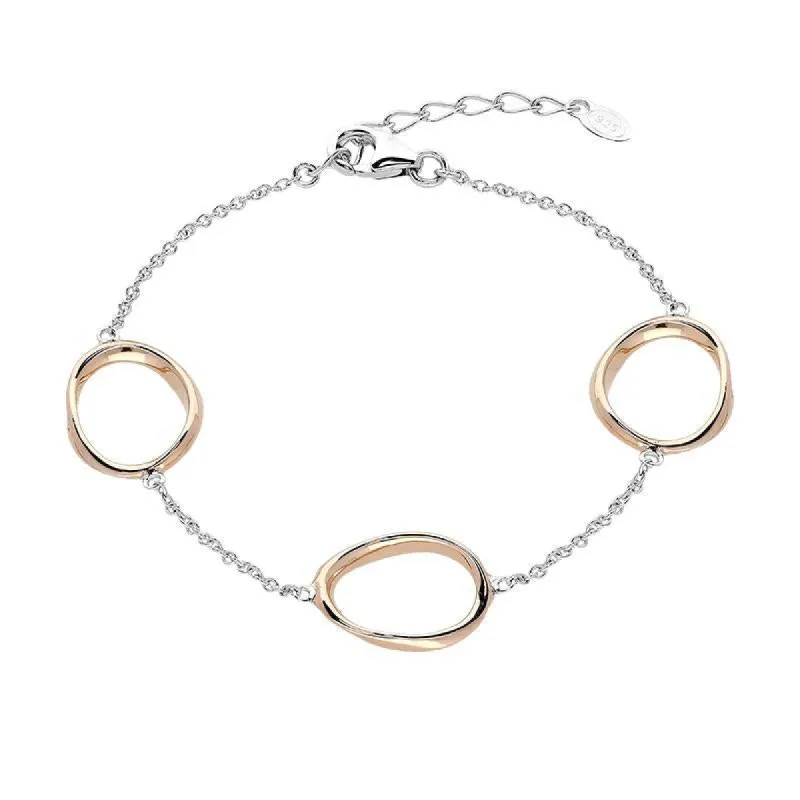 Rose Gold Plated Sterling Silver Oval Infinity Bracelet D sold by C.W. Sellors