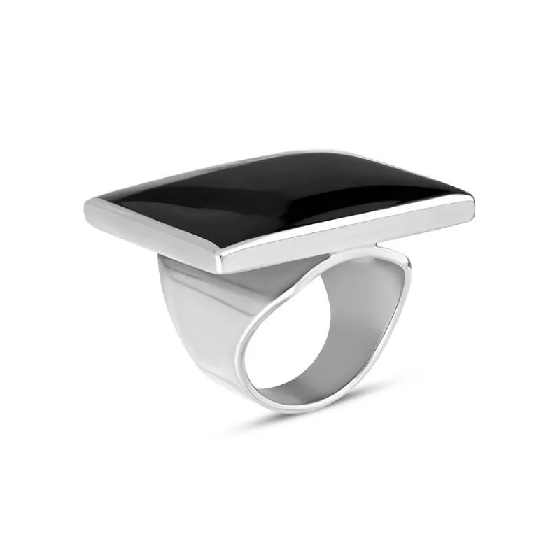 Sterling Silver Whitby Jet Large Square Ring sold by C.W. Sellors product image thumbnail 2