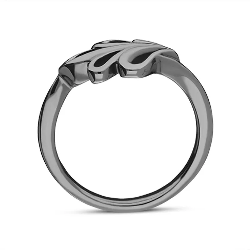 Black Rhodium Plated Sterling Silver Open Leaf Infinity Ring sold by C.W. Sellors product image thumbnail 2
