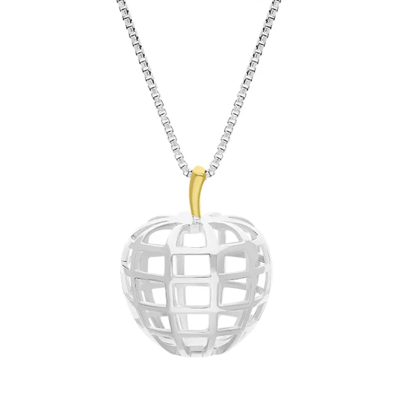 Sterling Silver 18ct Yellow Gold Plated House & Garden Apple Large Pendant D sold by C.W. Sellors