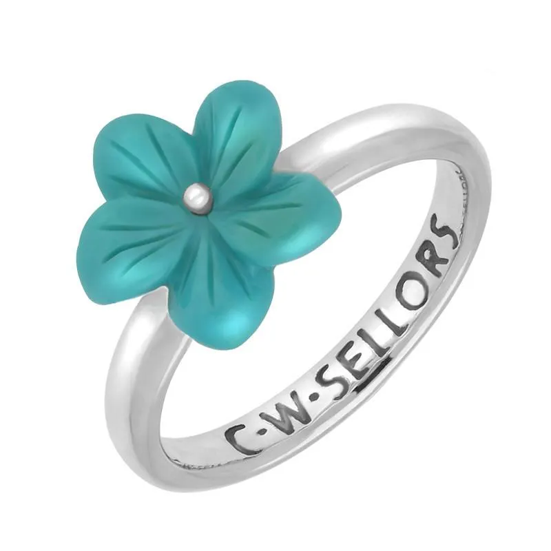 Sterling Silver Turquoise Tuberose 12mm Desert Rose Ring sold by C.W. Sellors