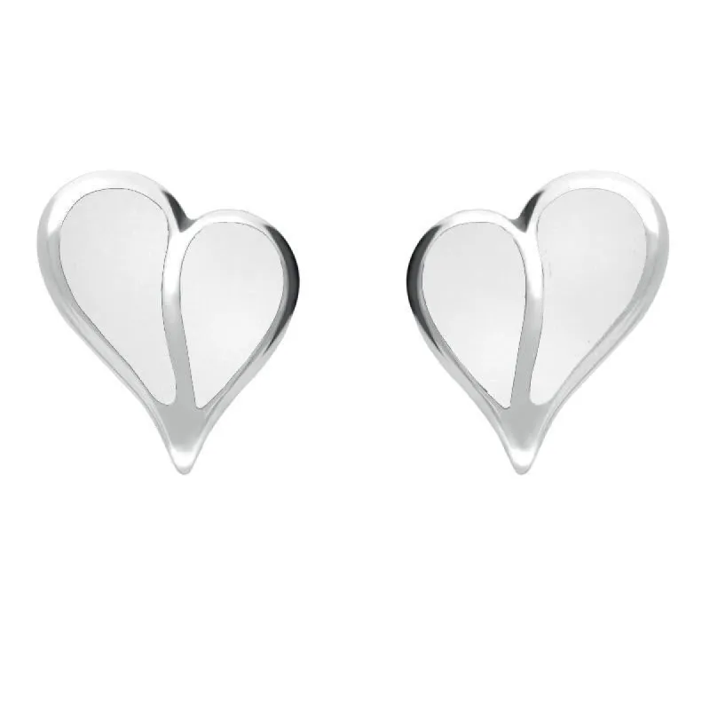 Sterling Silver Bauxite Split Heart Stud Earrings sold by C.W. Sellors