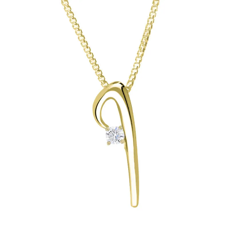 Love Letters 18ct Yellow Gold 0.10ct Diamond Initial I Necklace sold by C.W. Sellors