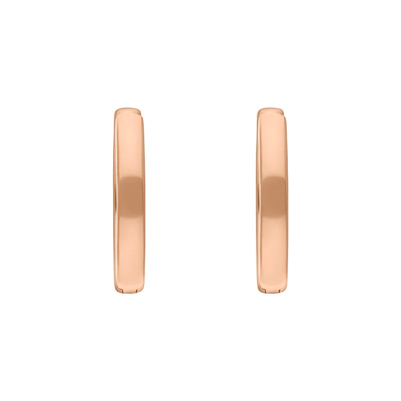 9ct Rose Gold 18mm Round Domed Hoop Earrings sold by C.W. Sellors
