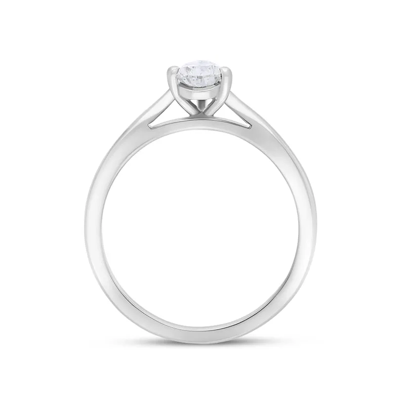 Platinum Diamond Pear Cut Solitaire Ring D sold by C.W. Sellors product image thumbnail 2