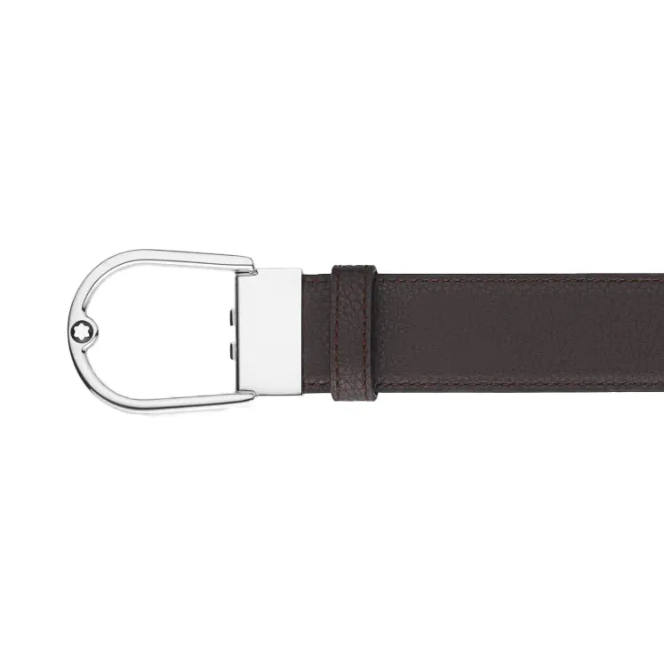 Montblanc Horseshoe Buckle 35mm Reversible Leather Belt Grainy Ebony/Black sold by C.W. Sellors product image thumbnail 2