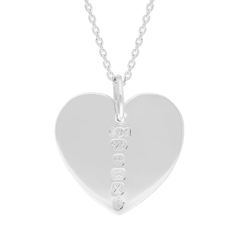 Sterling Silver Queen's Jubilee Hallmark Polished Heart Large Pendant Necklace D sold by C.W. Sellors