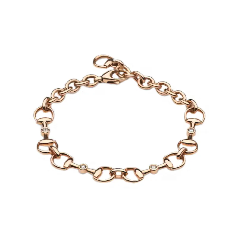 Gucci Horsebit 18ct Rose Gold 0.12ct Diamond Bracelet sold by C.W. Sellors
