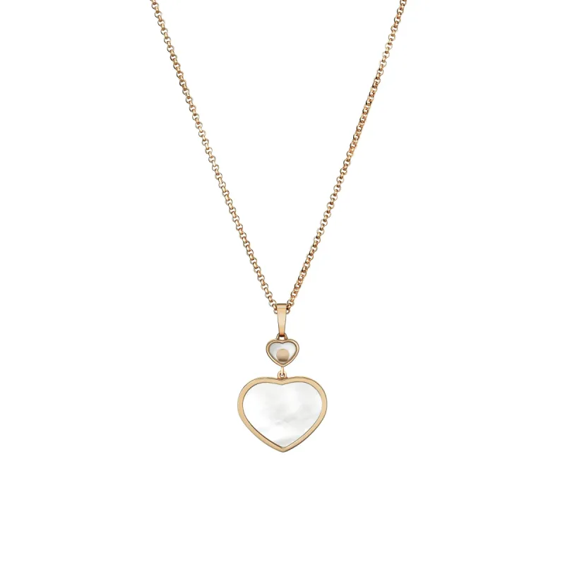 Chopard Happy Hearts 18ct Rose Gold 0.05ct Diamond Mother of Pearl Pendant sold by C.W. Sellors