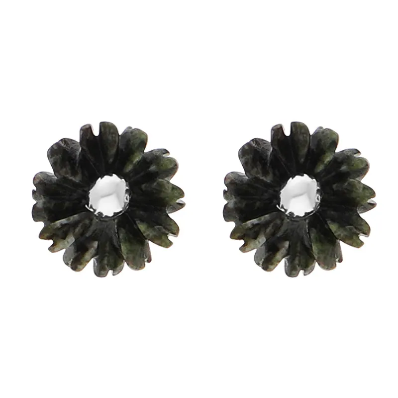 Sterling Silver Preseli Blue Stone Tuberose 6mm Stud Earrings sold by C.W. Sellors