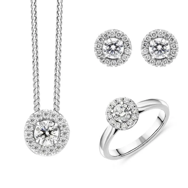 18ct White Gold Diamond Three Piece Gift Set sold by C.W. Sellors