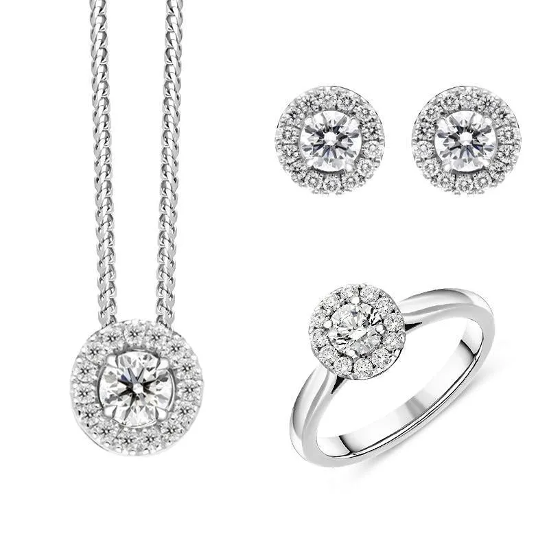 18ct White Gold Diamond Three Piece Gift Set sold by C.W. Sellors