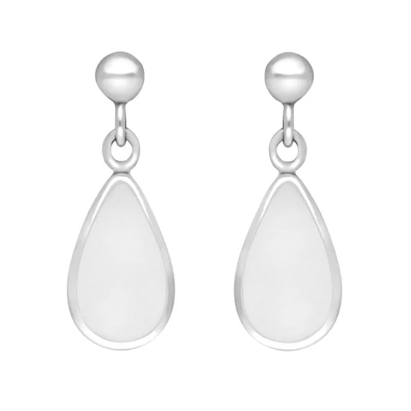 Sterling Silver Bauxite Drinky Tear Shaped Drop Earrings sold by C.W. Sellors