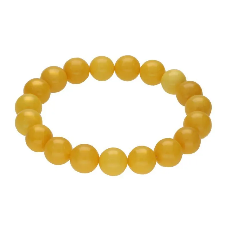Butter Amber Beaded Elasticated Bracelet sold by C.W. Sellors