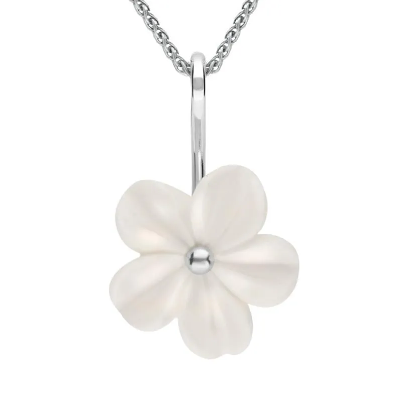 Sterling Silver White Agate Tuberose 22mm Desert Rose Necklace sold by C.W. Sellors