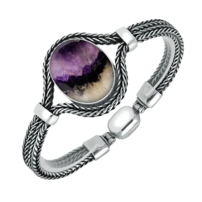 Sterling Silver Blue John Oval Foxtail Bracelet D sold by C.W. Sellors
