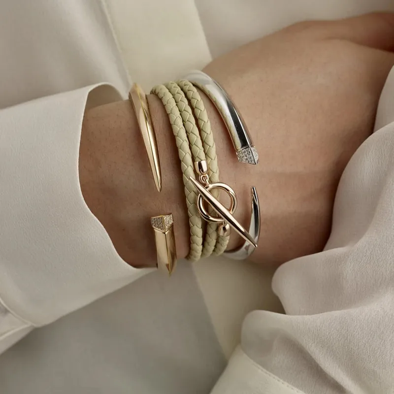 Shaun Leane Sabre 18ct Rose Gold Plated Sterling Silver Diamond Tusk Bangle D sold by C.W. Sellors product image thumbnail 3