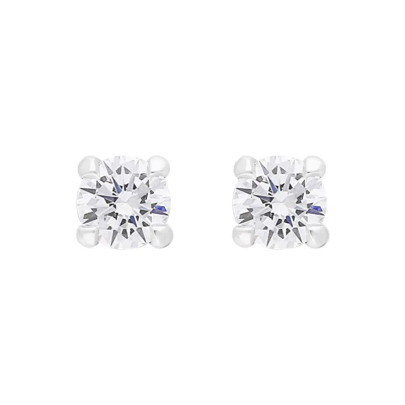 18ct White Gold 0.20ct Diamond Solitaire Stud Earrings sold by C.W. Sellors