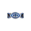 Gucci Interlocking Sterling Silver Blue Enamel Ring D sold by C.W. Sellors