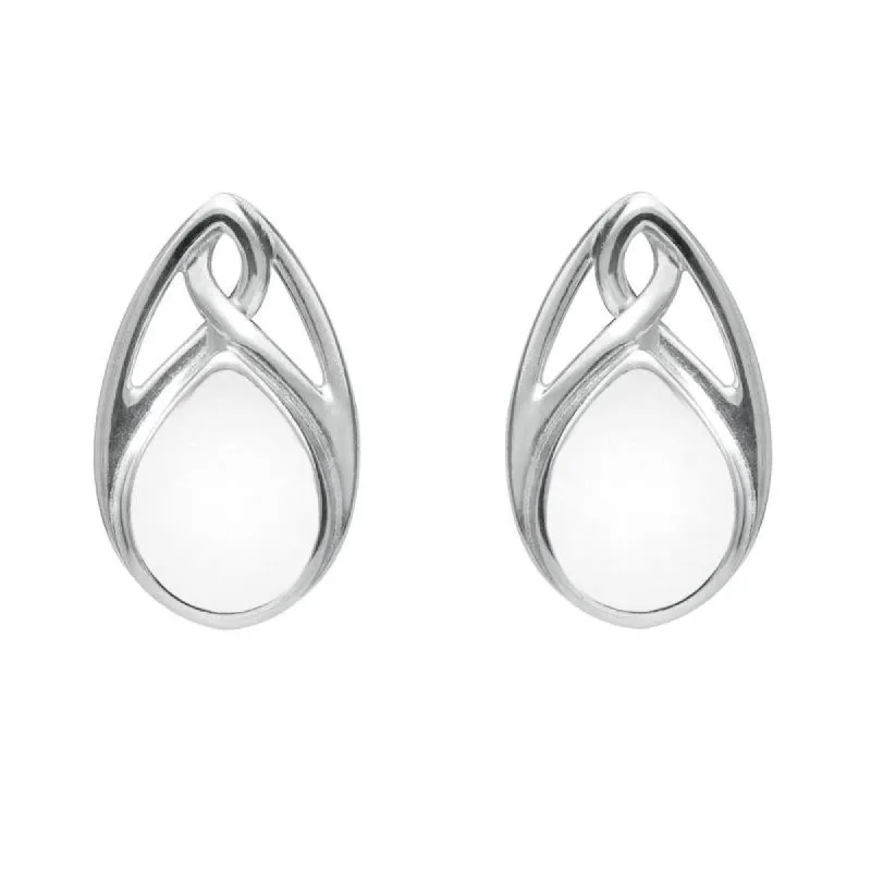Sterling Silver Bauxite Pear Shaped Celtic Stud Earrings sold by C.W. Sellors