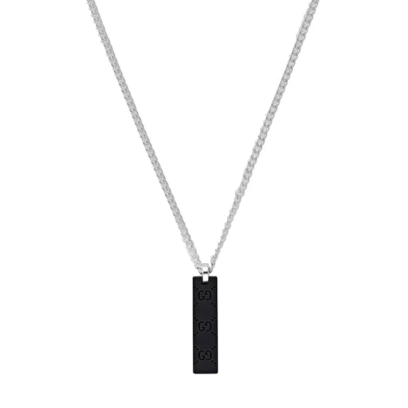 Gucci Tag Sterling Silver GG Necklace D made by C.W. Sellors