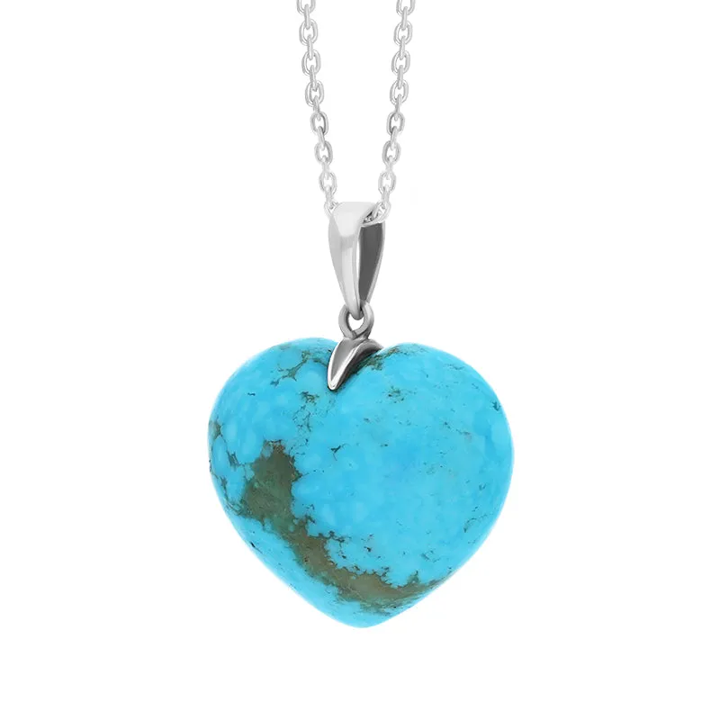 Sterling Silver Turquoise Large Carved Heart Necklace sold by C.W. Sellors product image thumbnail 2