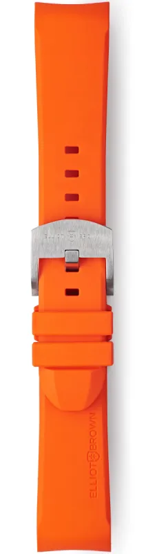Elliot Brown Strap Leather 22mm Orange Gunmetal Tongue Buckle sold by C.W. Sellors