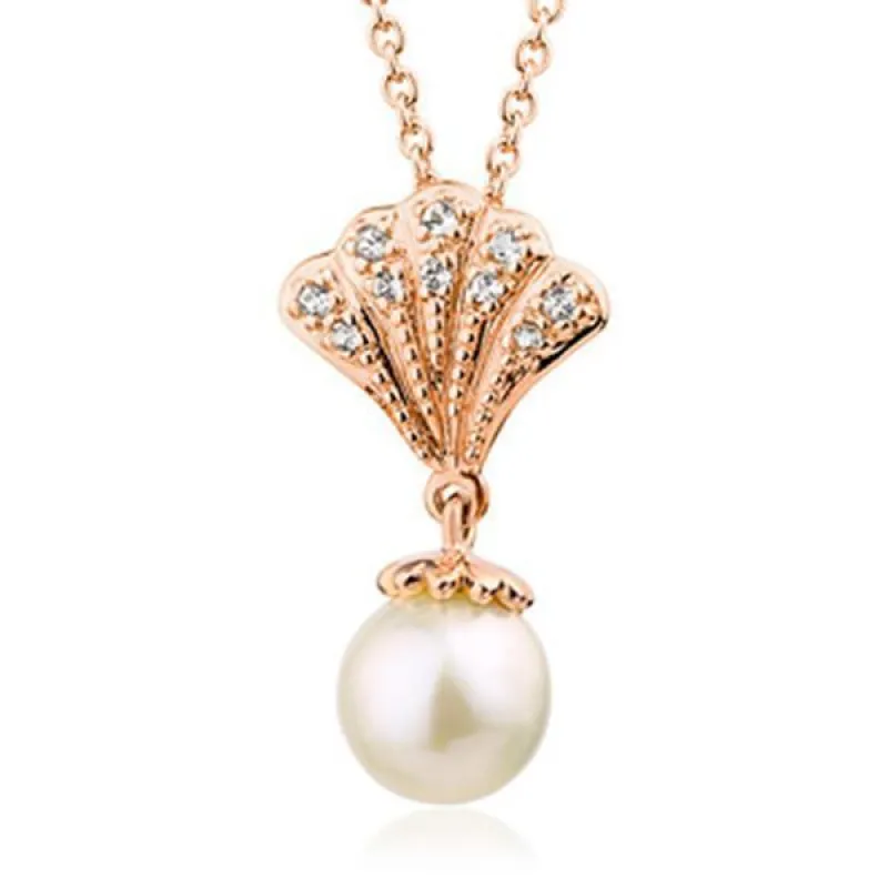 Clogau Windsor Rose Gold White Topaz Pearl Necklace D sold by C.W. Sellors