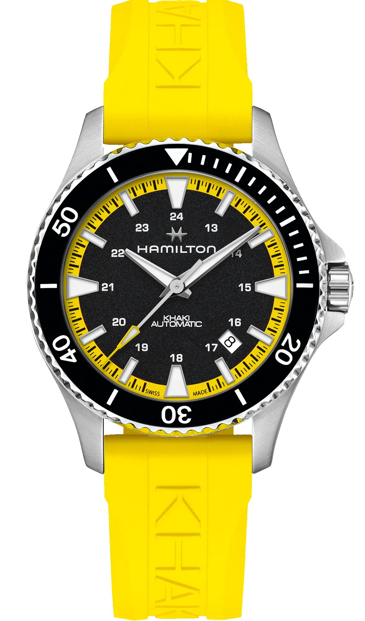 Hamilton Khaki Navy Scuba Auto Acid Yellow Watch sold by C.W. Sellors