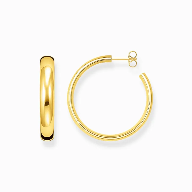 Thomas Sabo Gold Plated Sterling Silver Medium Hoop Earrings sold by C.W. Sellors
