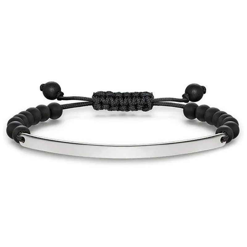 Thomas Sabo Love Bridge Sterling Silver And Black Obsidian Bracelet D sold by C.W. Sellors