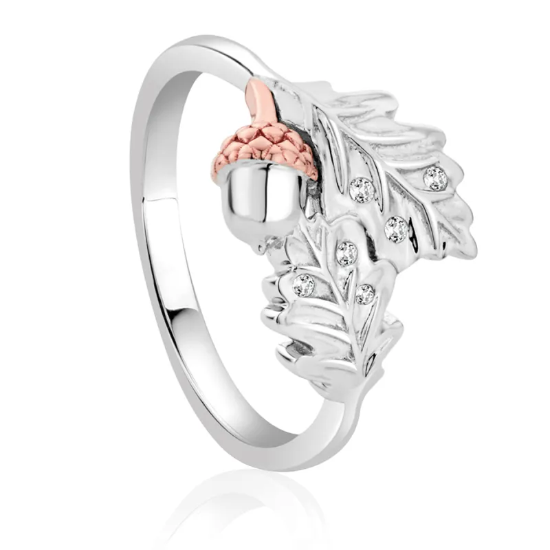 Clogau Royal Oak Leaf Sterling Silver Ring D sold by C.W. Sellors