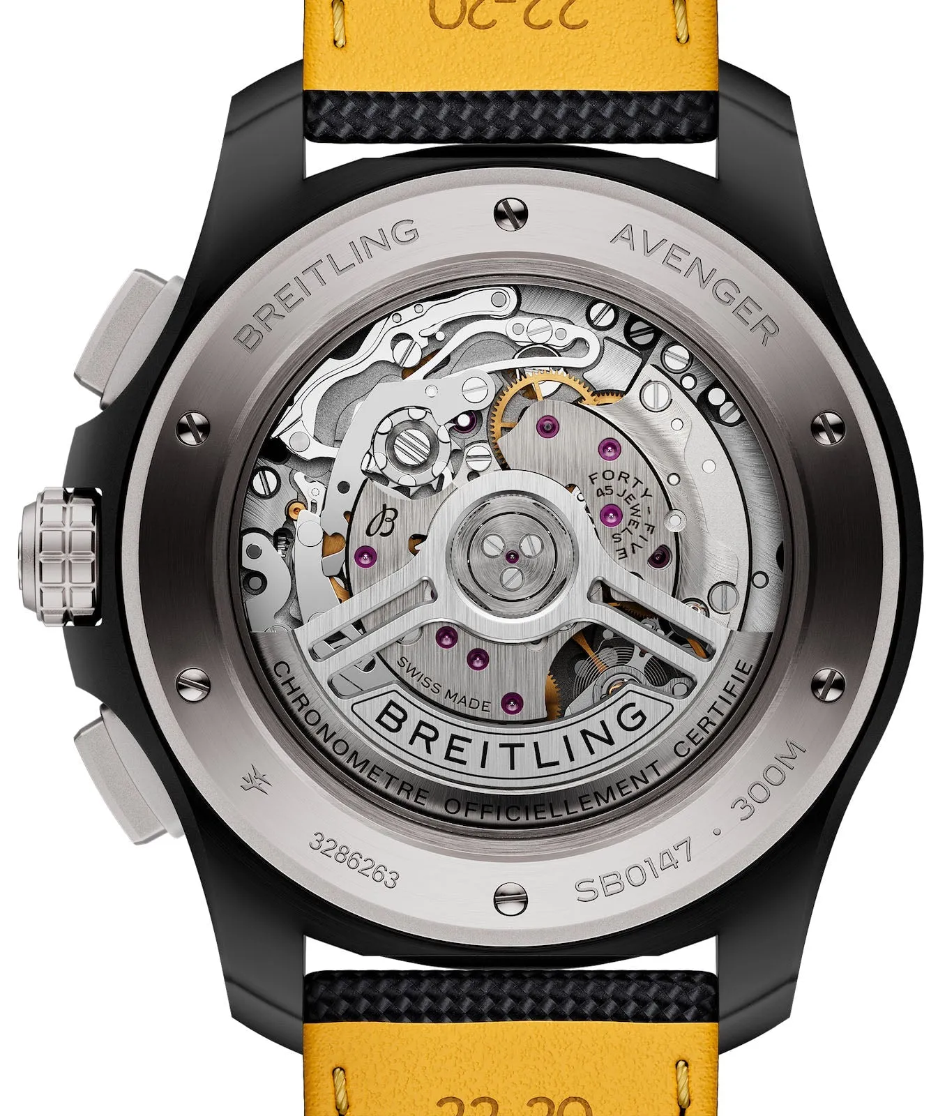 Breitling Avenger B01 Chronograph 44 Night Mission Yellow Watch sold by C.W. Sellors product image thumbnail 4