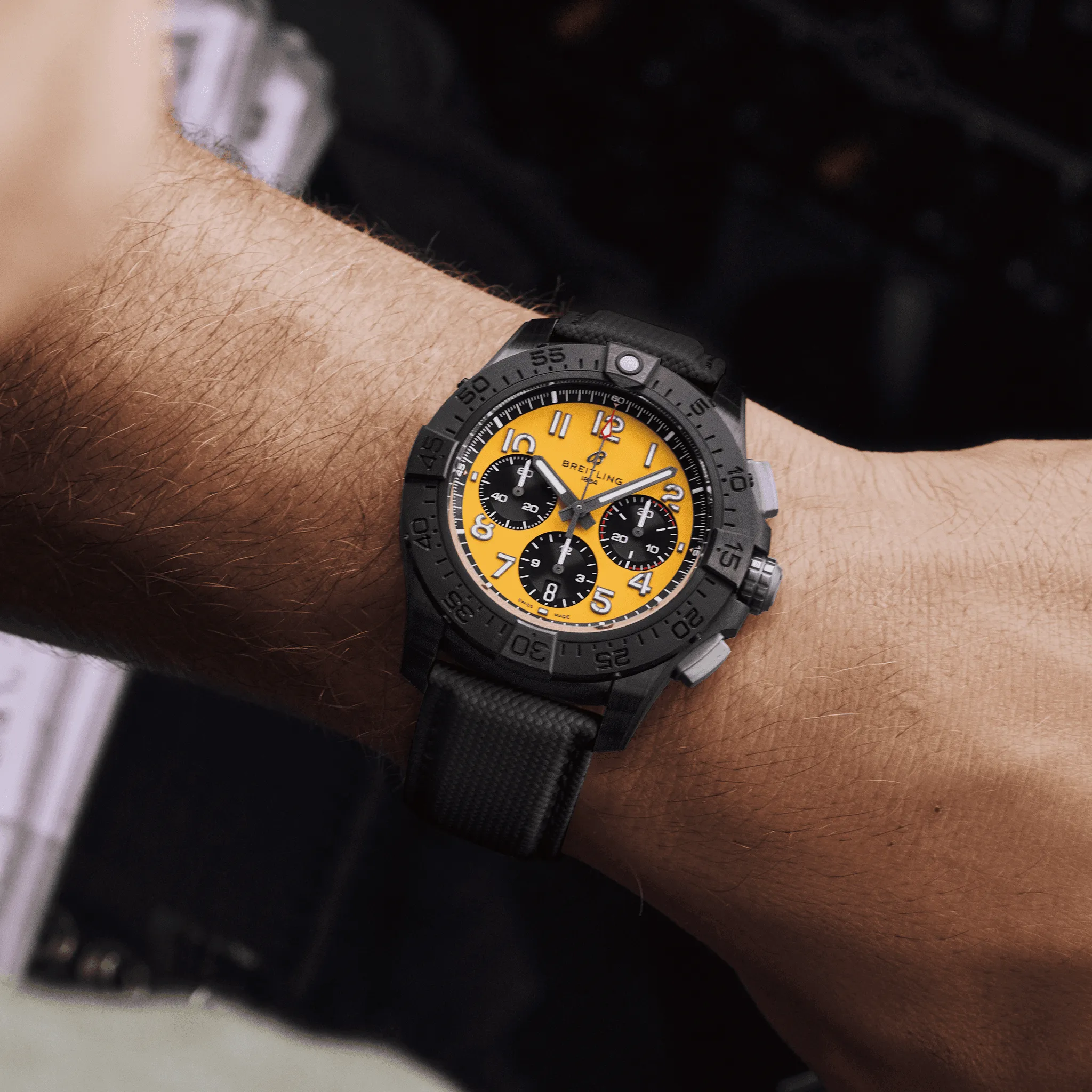 Breitling Avenger B01 Chronograph 44 Night Mission Yellow Watch sold by C.W. Sellors product image thumbnail 5