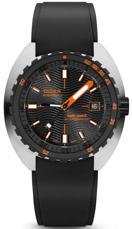 Doxa SUB 300 Beta Ceramic Steel Professional Rubber Black Watch sold by C.W. Sellors