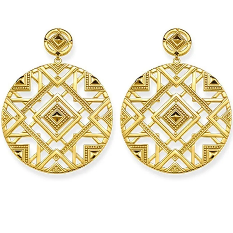 Thomas Sabo Africa Ornaments Gold Plated Sterling Silver Earrings D made by C.W. Sellors