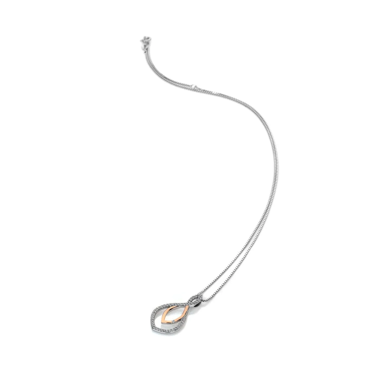 Hot Diamonds Harmony White Topaz Sterling Silver Rose Gold Necklace D sold by C.W. Sellors product image thumbnail 2