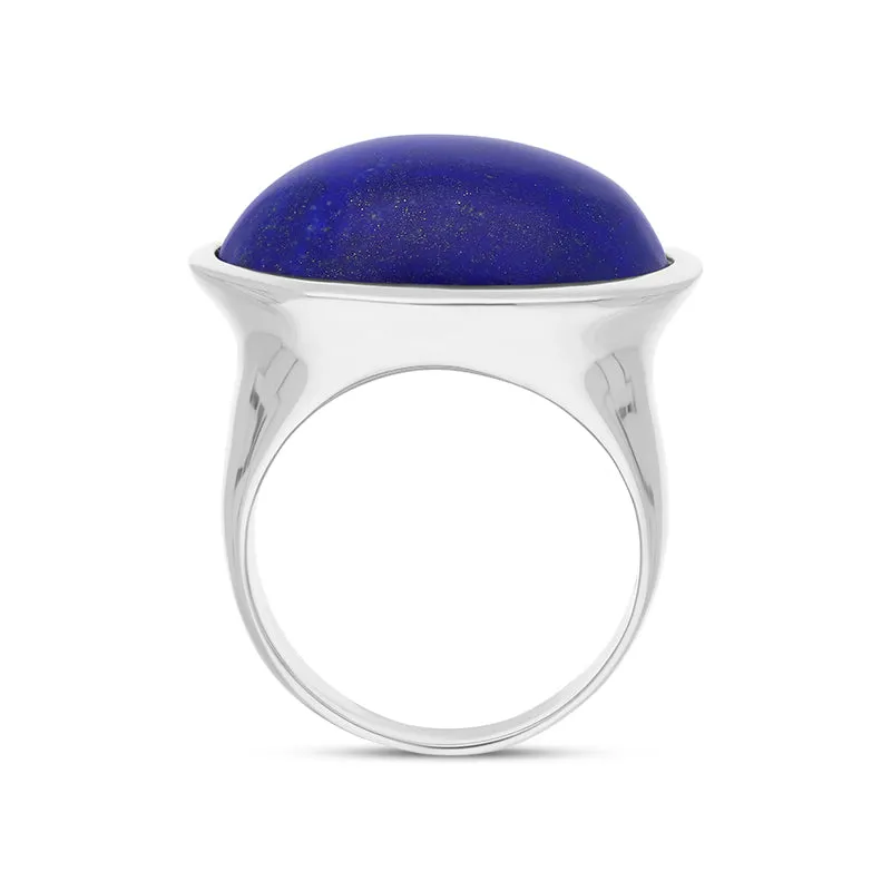 Sterling Silver Lapis Lazuli Wide Oval Chunky Ring D sold by C.W. Sellors product image thumbnail 2