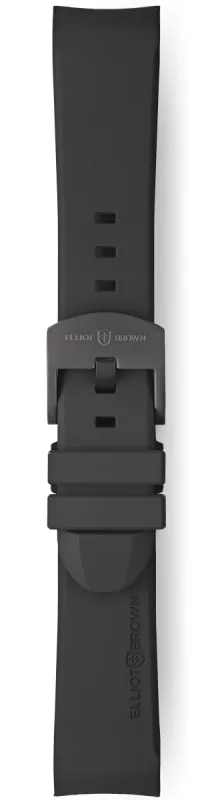 Elliot Brown Strap Leather 22mm Dark Grey Gunmetal Tongue Buckle sold by C.W. Sellors