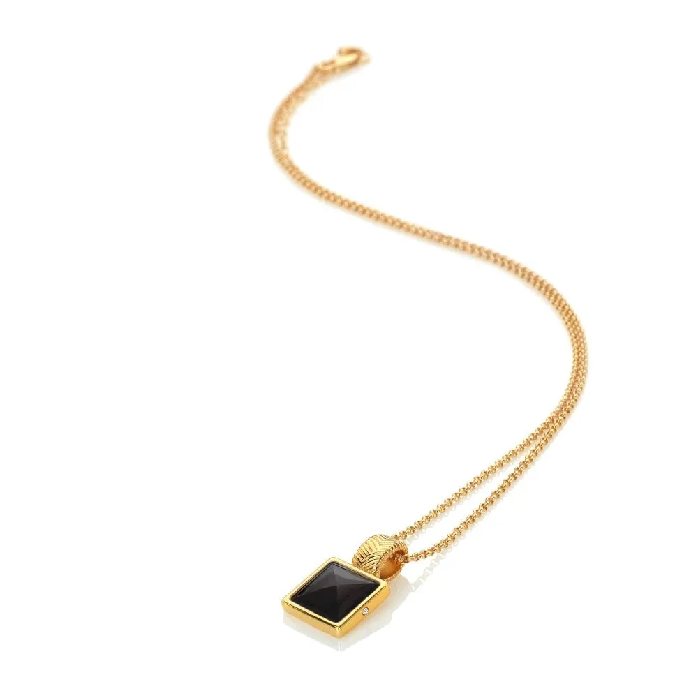 Hot Diamonds x Jac Jossa Gold Plated Sterling Silver Black Onyx Necklace sold by C.W. Sellors